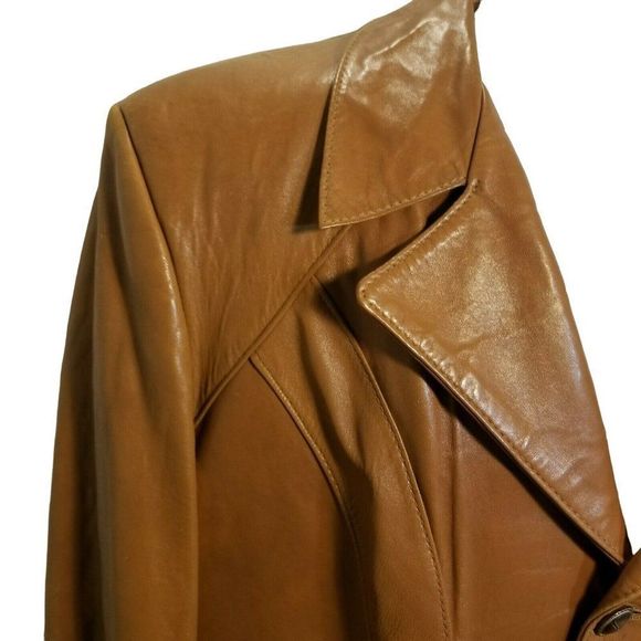 Vintage Mens Brown 44L Angel Skin Cabretta Leather Jacket By Grais Made in USA - Picture 4 of 12